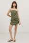 Khaki Linen Contrast Jumpsuit Dress
