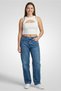 Women Crew Neck Sleeveless Ribbed Tank Top, White - 2