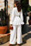 Flounced Hijab Set A9287-Çl White - 4
