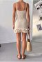Openwork Ruffle Mini Strap Beach Summer Women's Dress - 3
