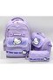 Set of 3 Primary School Bags Character Patterned Set Foil Lunchbox Girl's First School Backpack