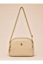 Cream Women's Stylish Design 3-Compartment Crossbody Bag