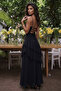 Thin Straps Strapless Backless Layered Ruffles Long Dress Graduation - 2