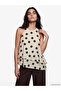 Black Crew Neck Polka Dot Blouse