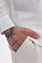 Hestrin Silver Color Stainless Steel Mesh Detailed Square Chain Men's Bracelet - 2
