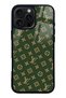 iPhone 16 Pro Max Green Lv Design Glossy Phone Case