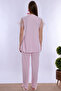 Adjustable Waist Elasticated Maternity Pajama Set with Hijab Effortt - Pink - 6