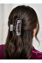 Women's Bone Patterned Oversized Hair Clip Clasp Barrette Transparent Glitter Hair Accessory Jewelry Gem 8 cm - 4