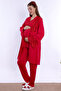 Cotton Maternity Pajama and Dressing Gown Set Effortt - Cherry - 6