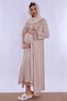 Pregnant and Postpartum Maternity Set with Hijab and Breastfeeding Features, 5 Pieces Effortt - Beige - 8