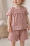 Girls' 100% Cotton Muslin Shorts Set, Breathable Summer Children's Set, Soft and Comfortable Daily Wear | Ruffle Detailed Muslin Set