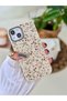 iPhone 15 - 14 - 13 Compatible Leather Flower Design Printed Model Silicone Case - 3