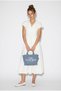Women's White Polo Collar Pocket Short Sleeve Combed Cotton Midi Dress 4129 60286352 - 3