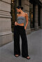 Black Elastic Waist Wide Leg Pants |   Summer's Favorite - 4