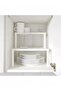 1-Piece Kitchen Shelf Insert Organizer, Stackable Counter Spice Storage Rack Metal Space Saver, White - 3