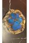 Ocean Blue Transparent Seashell Decorated Paw-Shaped Embossed Ash Tray Handmade Epoxy Gift - 5