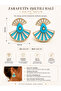 Stone Detailed Fan Design Earrings with Color Options - 3