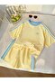 Children's Ribbon Print Striped Shorts-T-Shirt Summer Set - 2