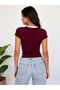 Women's New York Printed V-Neck Short Sleeve Crop Blouse - 2