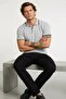 Men's Casual Short Sleeve Slim Fit Gray Polo Collar T-Shirt - 4