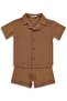 Holiday Collar Capri Set for 2-5 Years - Brown