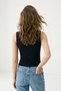 Black V-Neck Sleeveless Blouse 8535A - 3