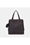 Women's Bitter Brown Mini Handbag with Charm Accessories