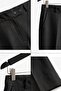 Women's Spanish Flare Double Buttoned Fabric Trousers Black - 2