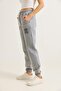 Embroidered 3-Thread Embroidered Tracksuit Gray Women's - 4