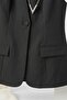 Women's Sleeveless V-Neck Single Button Vest Black - 2