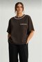 Women's Modal Fabric Oversize T-Shirt with Pockets and Stone Collar