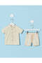 Infant Boys Beige Shirt And Shorts 2 Piece Set