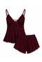 Cloud Kiss Cotton Ultra Soft Lace Adjustable Strap Shorts Pajama Set