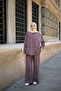 Women's Judge Collar Trouser Suit Cherry Rot