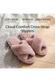 Women's Fuzzy Slippers Faux Fur Criss Cross (Blush Pink, Large/Extra Large) - 6