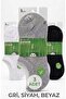 3-Piece Premium Invisible Seamless Short Booties Socks - Gray-Sihay-White