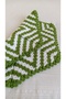 Hand Knitted Hexagonal Dowry Washcloth - Green and White Crochet Bath Washcloth - 3