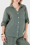 Comfortable Fit Long Sleeve Linen Shirt Shirt 6684 - 5