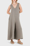 Linen V-Neck Wide Leg Loose Jumpsuit Overall 6679 - 6