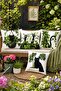 Set of 4 Cat Patterned Cushion Covers with Flowerpot Design - 2