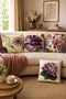 Purple Violet Patterned 4-Piece Throw Pillow Cover Set - 2