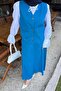 Gabardine Vest-Skirt Double Hijab Set Blue - 3