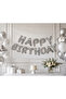 Happy Birthday Silver Foil Balloon Lettering Set 13 Pieces with String Birthday Party Decoration - 4