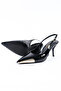 Leather Black Patent Leather Back-Strapped Heeled Women's Shoes - Kb4044 - 5