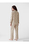 Lcw Dream Shirt Collar Bow Printed Maternity Pajama Set - 4