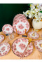 Royal Red 6-Person 24-Piece Tea and Cake Set - 4