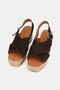 Women's Brown Suede Genuine Leather Size 36-41 Wedge Heel Daily Espadrilles - 2