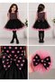 Girl's Black Pink Polka Dot Tutu Dress with Hair Band Gift Party Birthday Dress - 2