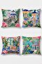 Pastel Noble Animals Patterned 4-Piece Throw Pillow Cover Set - 3
