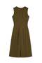 1020 Women's Gold Buckle Detailed Side Gathered Midi Dress Khaki - 4